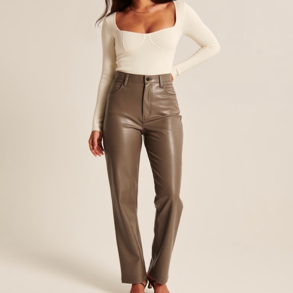 Abercrombie grey leather pants